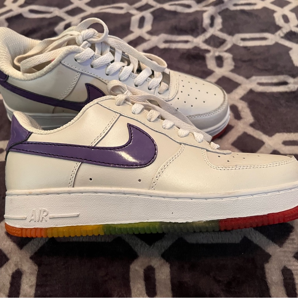 Nike Air Force 1 GS – Pearl White – Rainbow Outsole